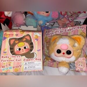 Baby Three Fortune Cat Zipper Bag Series - American Shorthair Cat